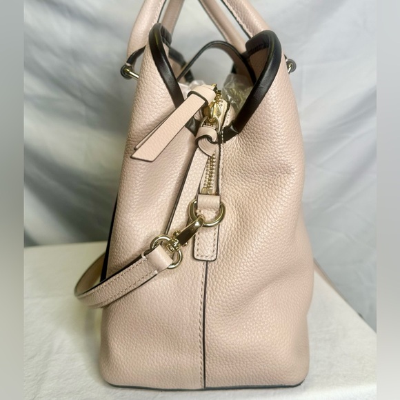 KATE SPADE Ward Place Evangelie Beige Pink Mauve Top Handle Leather Satchel Bag - Picture 4 of 15